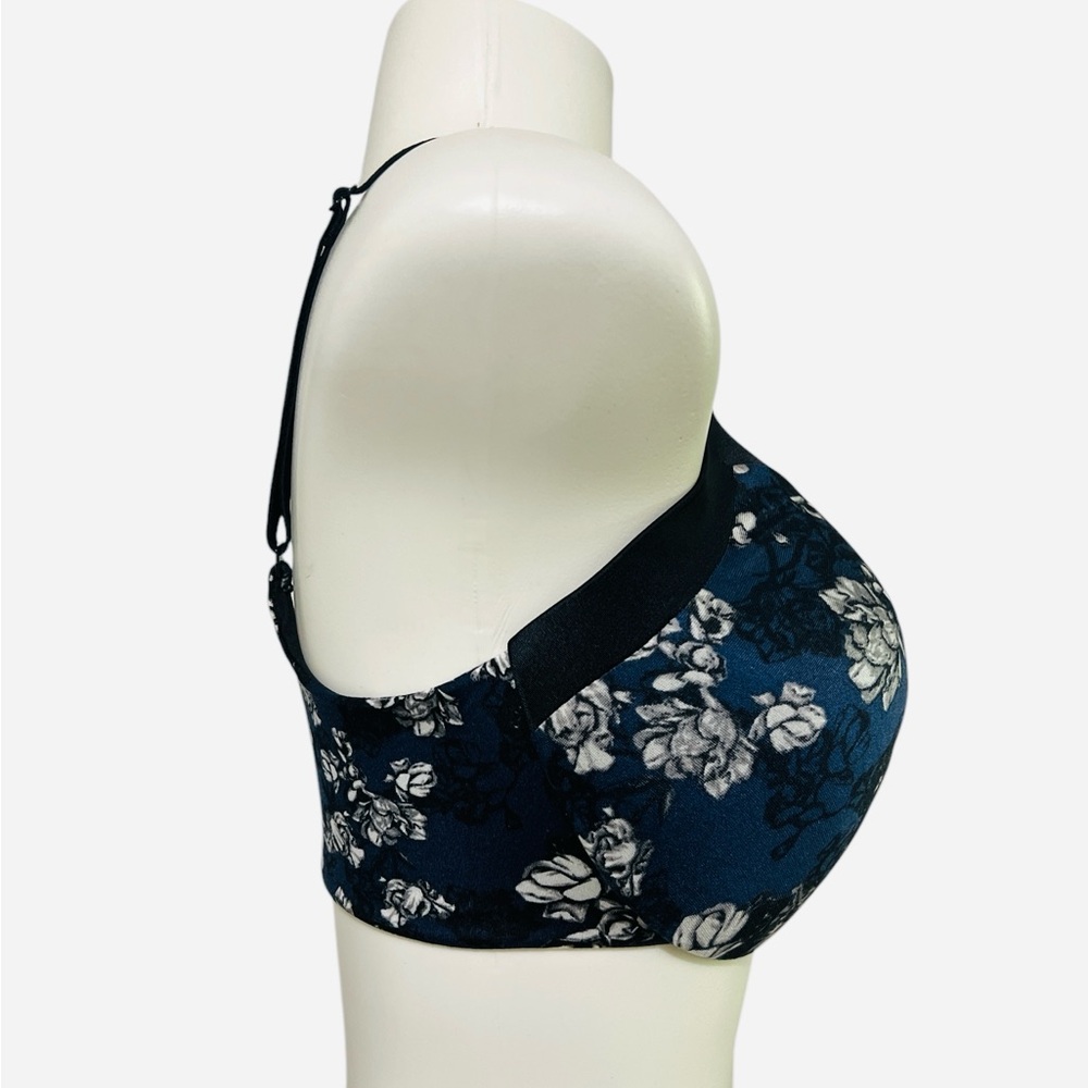 Maidenform Everyday Full Coverage Cushioned Underwire Bra Navy Floral Size 36DD - Picture 8 of 11